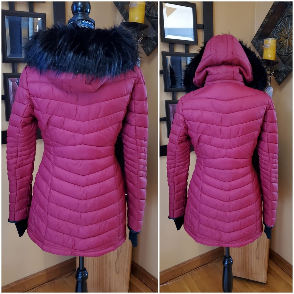 (SOLD) COALITION LA WINE VEGAN PUFFER COAT! - Picture 2 of 8